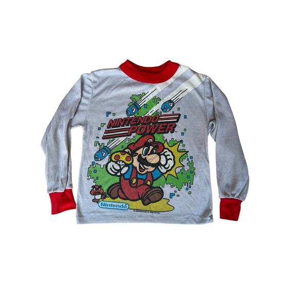 VINTAGE 1989 Very Rare NINTENDO SUPER MARIO BROS Nintendo Power Shirt White SZ 8